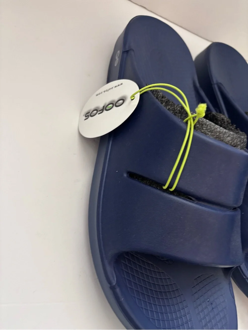 OOFOS Navy Blue Recovery Slide Sandals